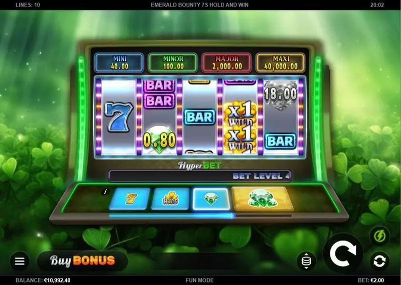  Emerald Bounty 7s Hold and Win Kalamba Games Slot Main Screen Reels