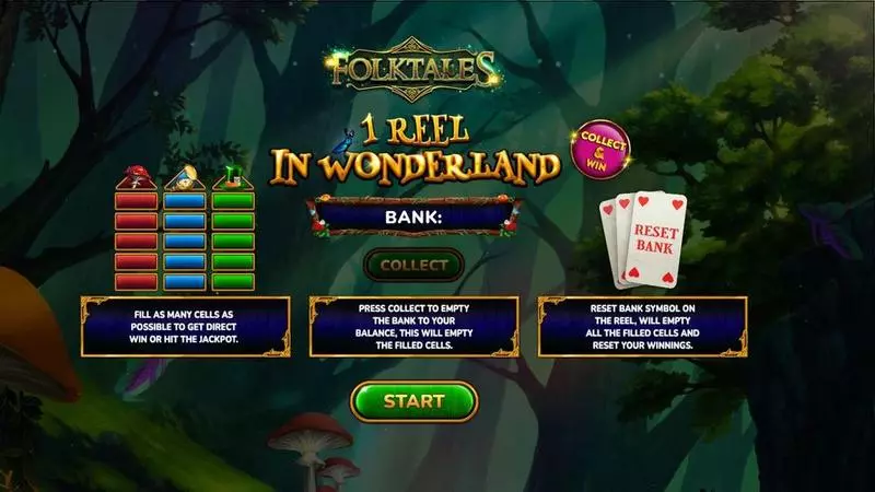 1 Reel In Wonderland Spinomenal Slot Introduction Screen