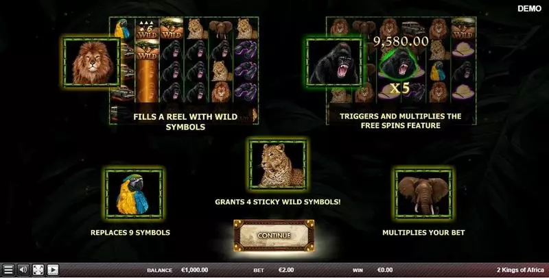 2 Kings of Africa Red Rake Gaming Slot Info and Rules