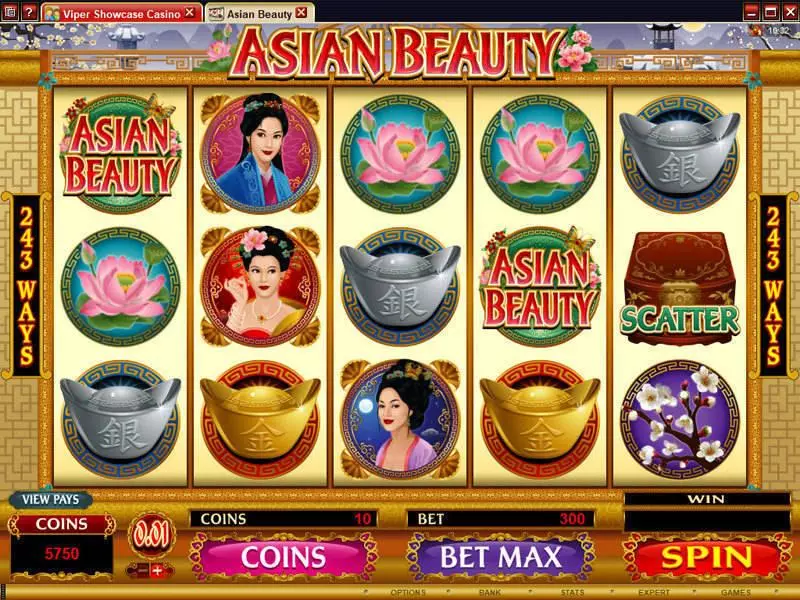 Asian Beauty Microgaming Slot Main Screen Reels