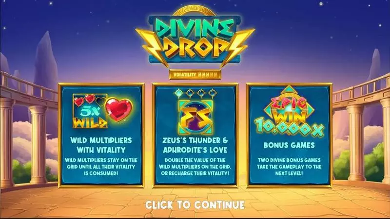 Divine Drop  Slot Introduction Screen