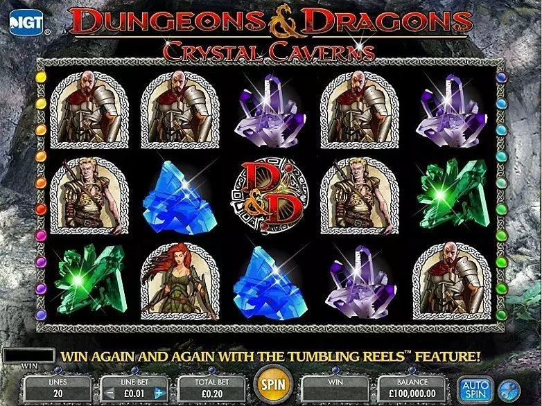Dungeons & Dragons - Crystal Caverns IGT Slot Introduction Screen