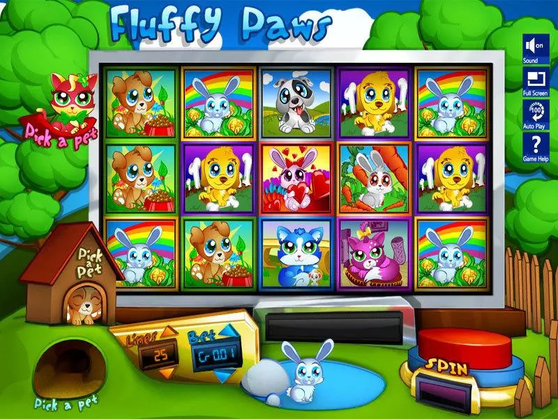 Fluffy Paws Slotland Software Slot Main Screen Reels