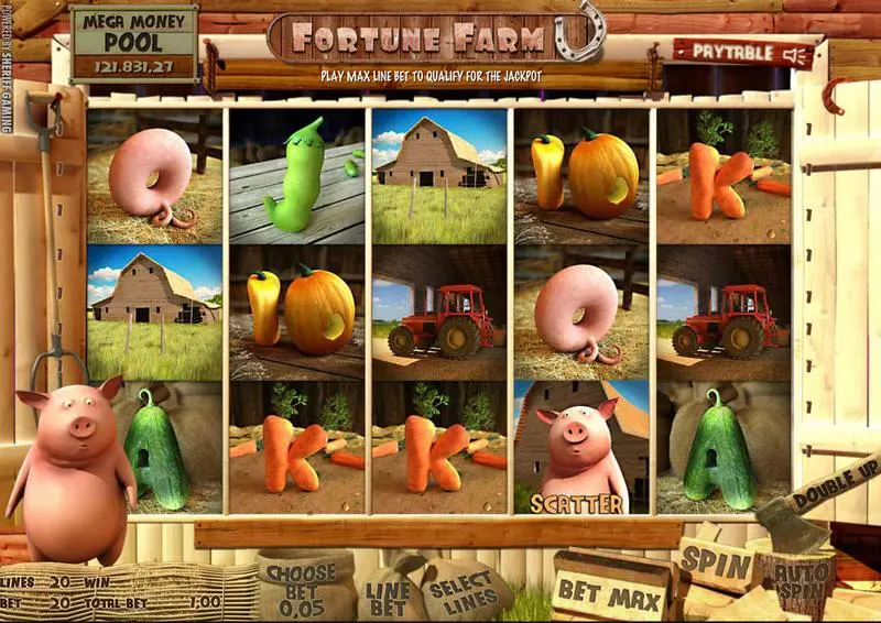 Fortune Farm Sheriff Gaming Slot Main Screen Reels
