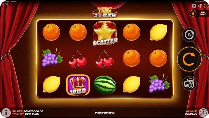 Fruityliner Joker Mancala Gaming Slot Main Screen Reels