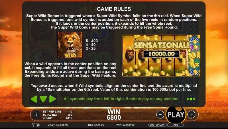 Hot Safari Topgame Slot Info and Rules