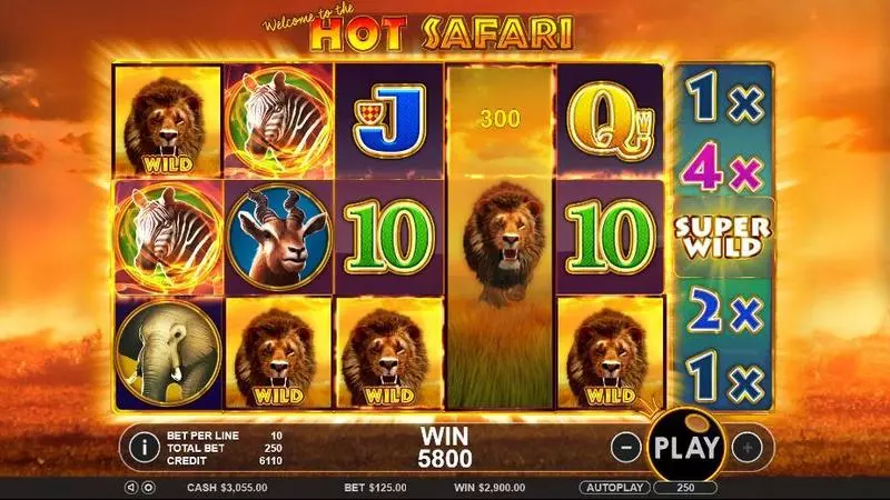 Hot Safari Topgame Slot Main Screen Reels