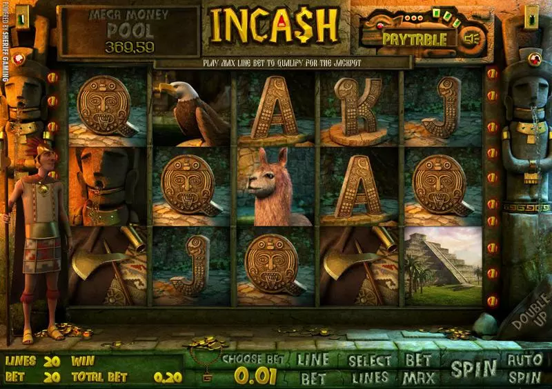 InCa$h Sheriff Gaming Slot Main Screen Reels