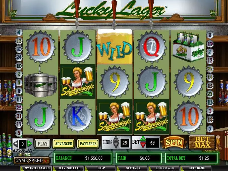 Lucky Lager CryptoLogic Slot Main Screen Reels