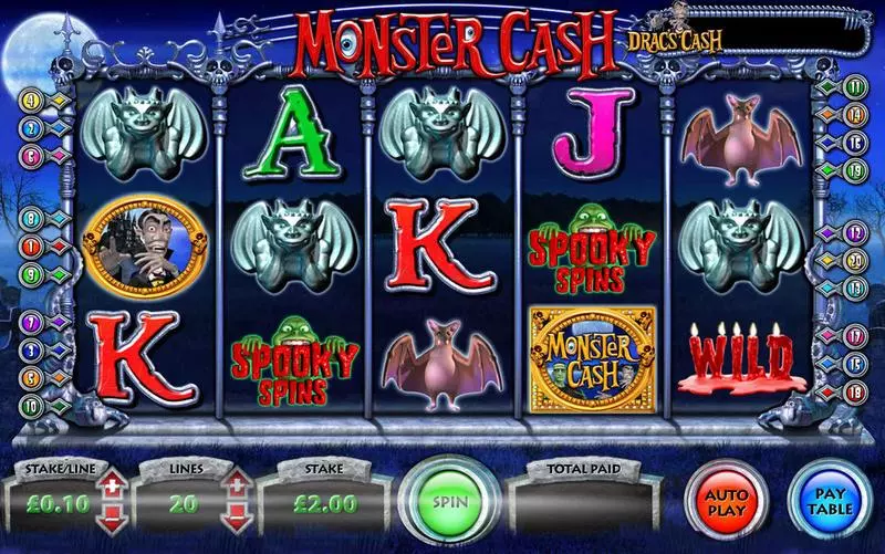 Monster Cash Inspired Slot Main Screen Reels