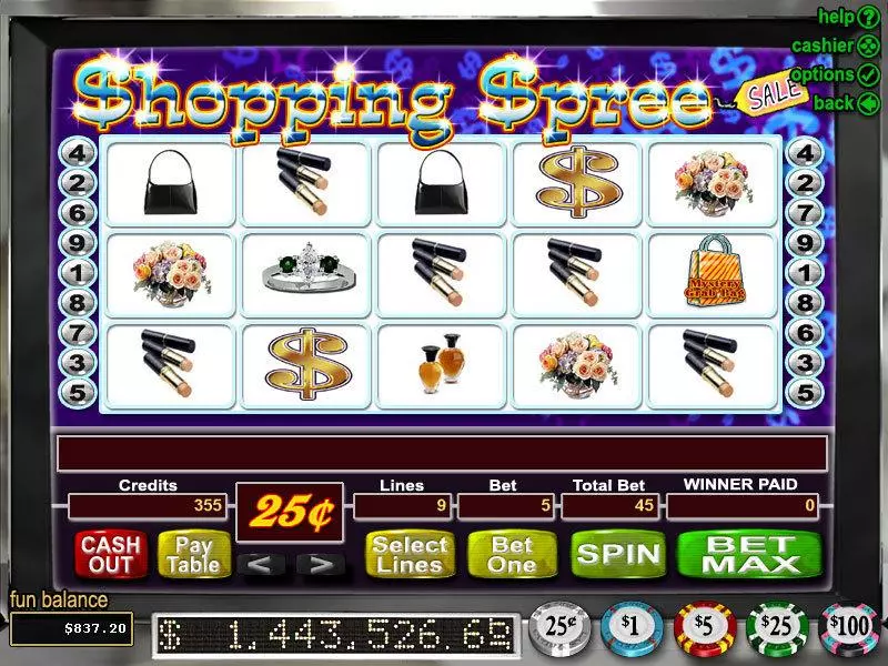 Shopping Spree RTG Slot Main Screen Reels