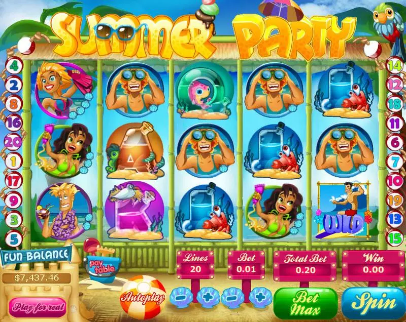 Summer Party Topgame Slot Main Screen Reels