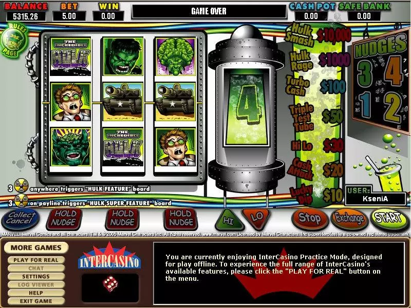 The Hulk CryptoLogic Slot Main Screen Reels