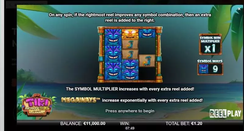 Tiki Infinity Reels X Megaways ReelPlay Slot Info and Rules