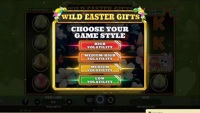 Wild Easter Gifts Spinomenal Slot Introduction Screen