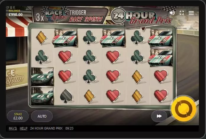 24 Hour Grand Prix Red Tiger Gaming Slot Main Screen Reels