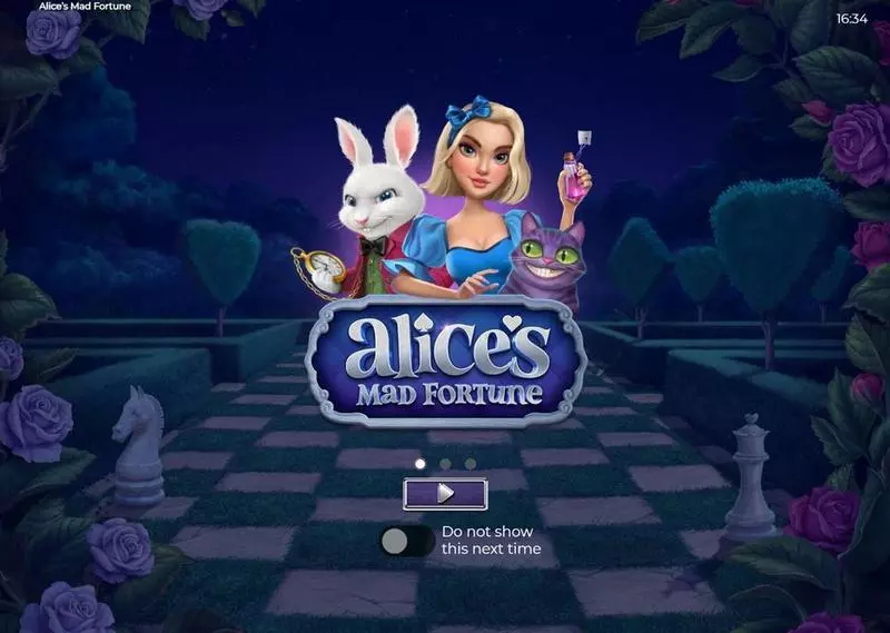 Alice's Mad Fortune Armadillo Studios Slot Introduction Screen