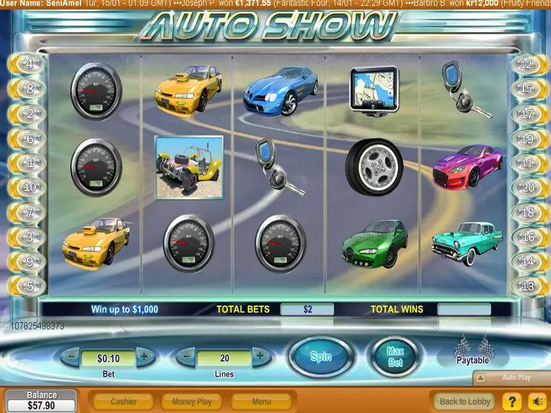 Auto Show NeoGames Slot Main Screen Reels