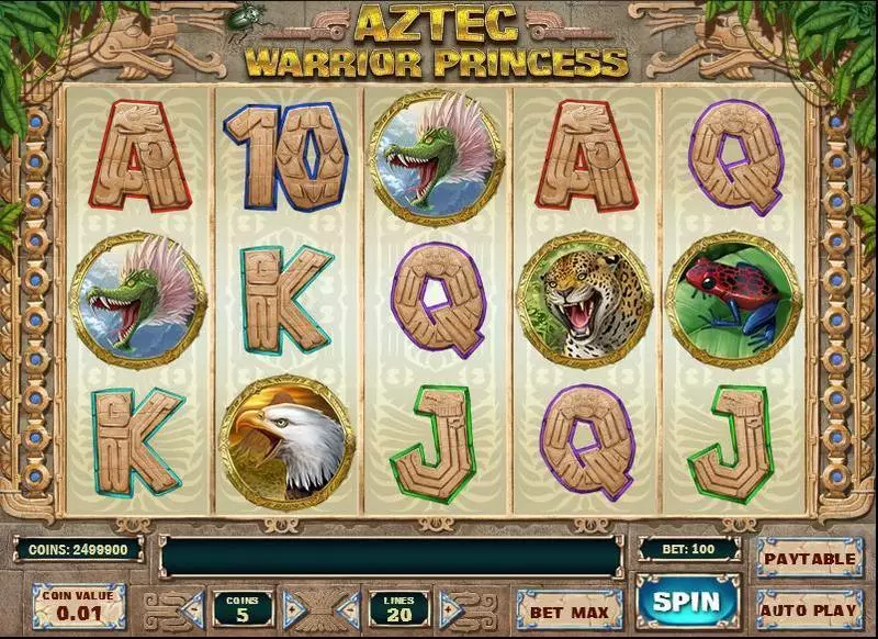 Aztec Warrior Princess Play'n GO Slot Main Screen Reels