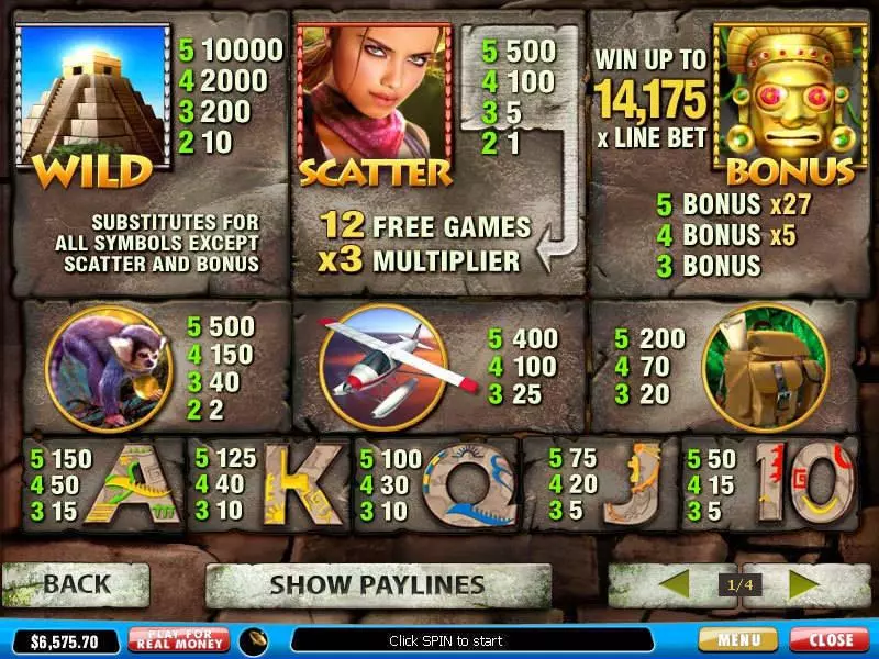 Azteca PlayTech Slot Info and Rules