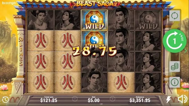 Beast Saga Booongo Slot Main Screen Reels