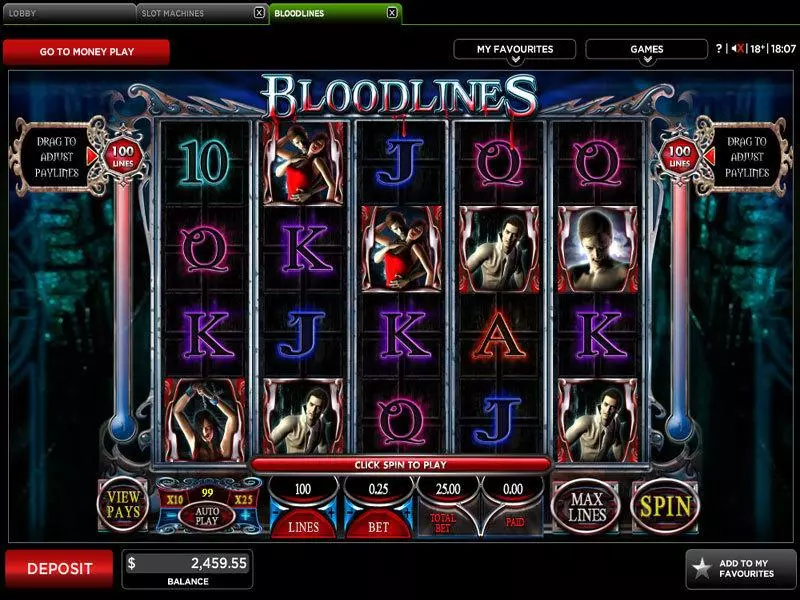 Bloodlines Genesis Slot Main Screen Reels