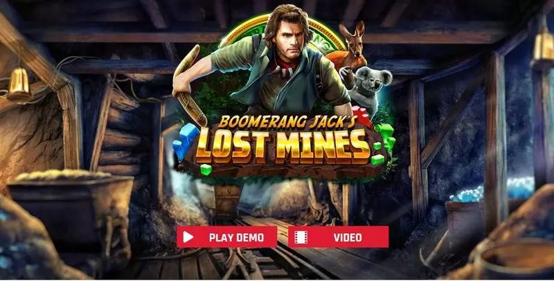 Boomerang Jack's Lost Mines Red Rake Gaming Slot Introduction Screen