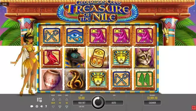 Cleopatra’s Coins: Treasure of the Nile Rival Slot Main Screen Reels