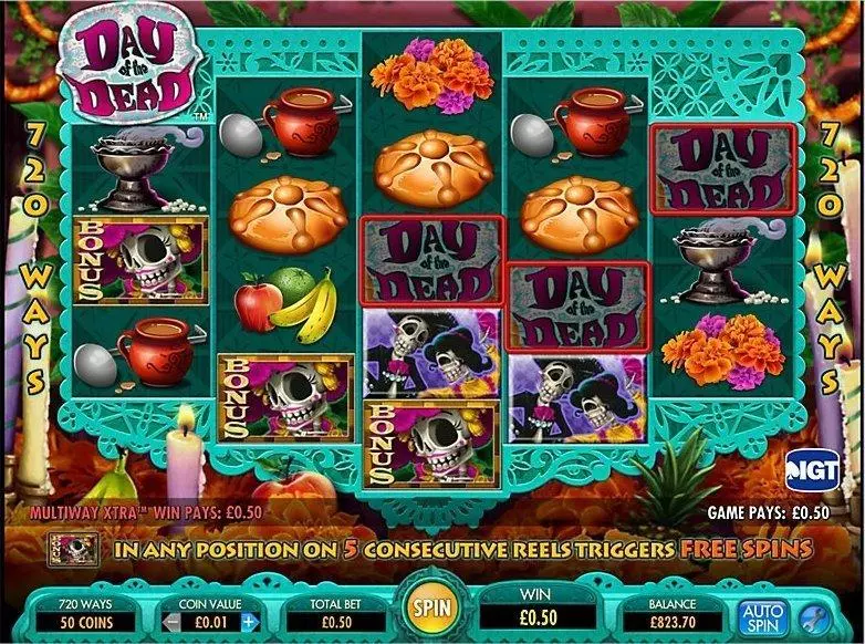 Day of the Dead IGT Slot Introduction Screen