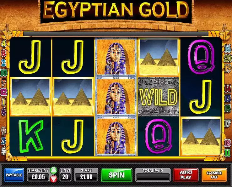 Egyptian Gold Games Warehouse Slot Main Screen Reels