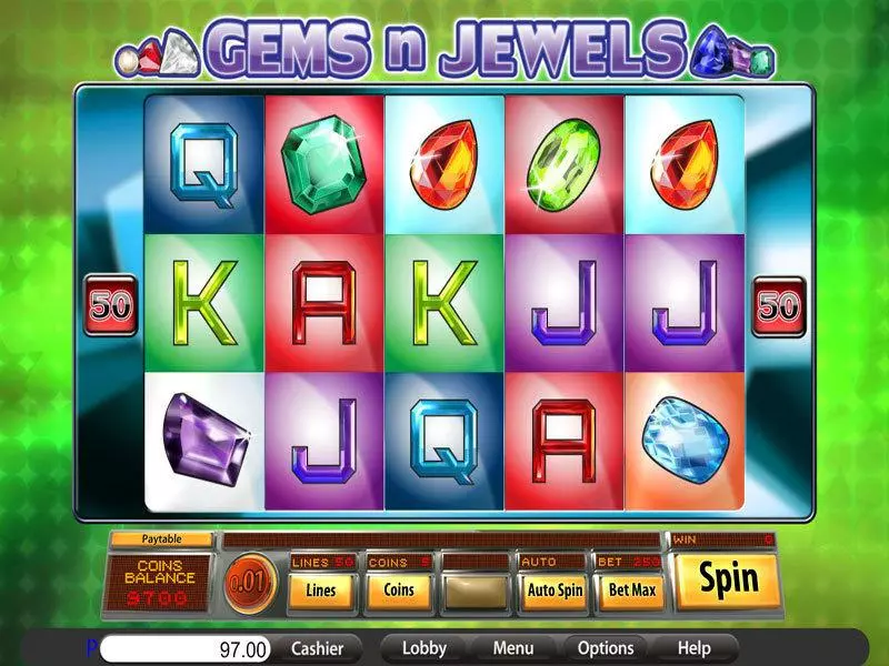 Gems n Jewels Saucify Slot Main Screen Reels