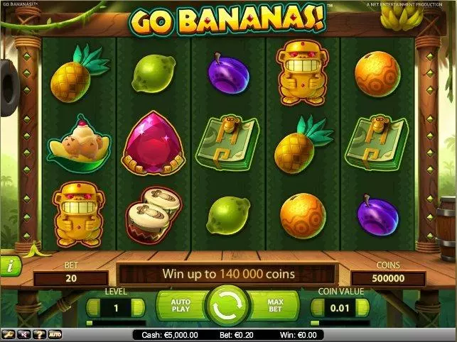 Go Bananas! NetEnt Slot Main Screen Reels