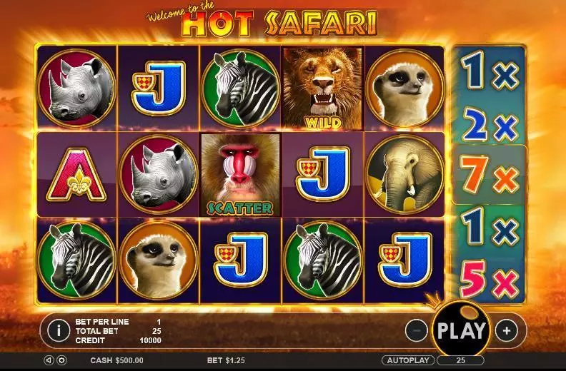 Hot Safari Topgame Slot Introduction Screen