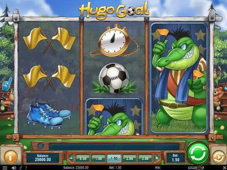 Hugo Goal Play'n GO Slot Main Screen Reels