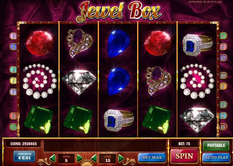 Jewel Box Play'n GO Slot Main Screen Reels