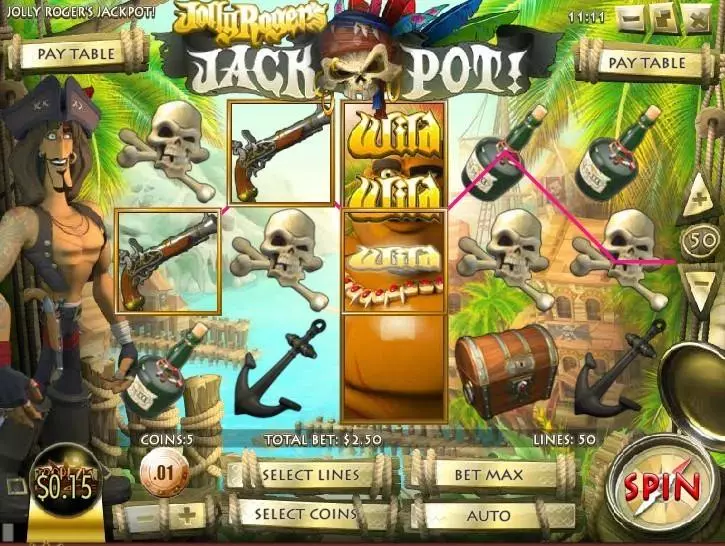Jolly Roger Jackpot Rival Slot Main Screen Reels