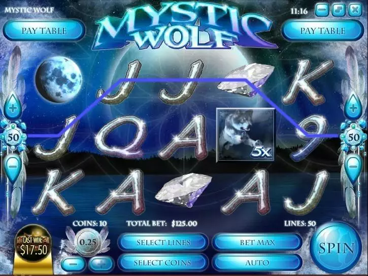Mystic Wolf Rival Slot Main Screen Reels