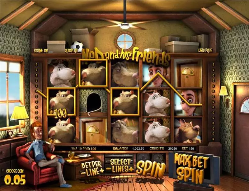 Ned and his Friends BetSoft Slot Main Screen Reels