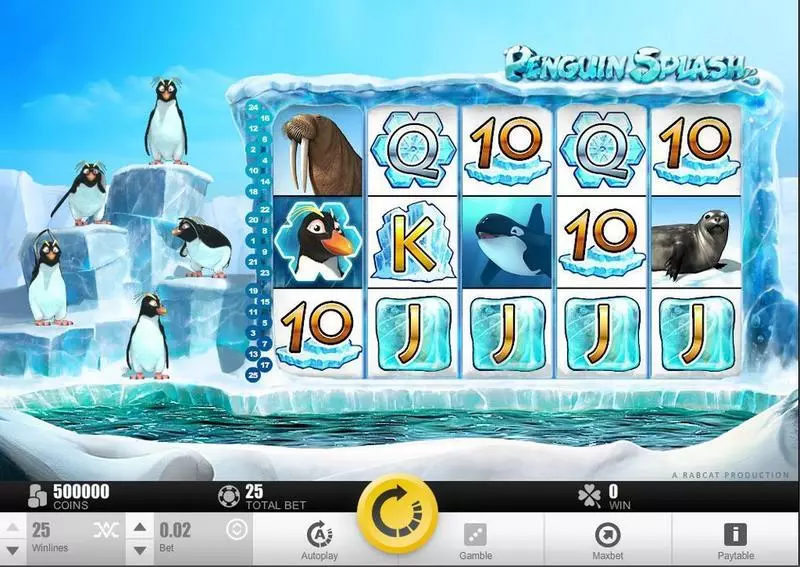 Pinguin Splash Rabcat Slot Main Screen Reels