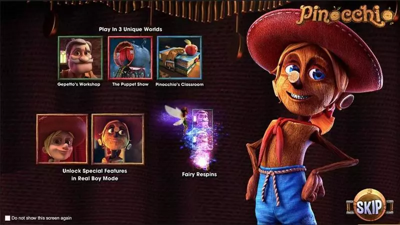 Pinocchio BetSoft Slot Info and Rules
