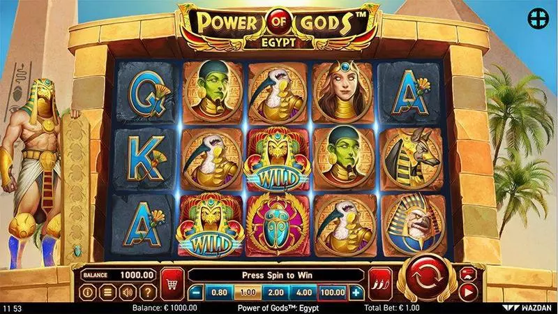 Power of Gods: Egypt Wazdan Slot Main Screen Reels