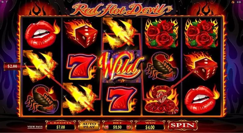 Red Hot Devil Microgaming Slot Main Screen Reels