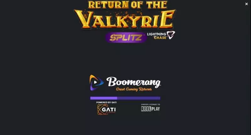 Rise of the Valkyrie Splitz Lightning Chase ReelPlay Slot Introduction Screen