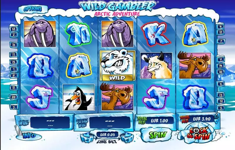 Wild Gambler Artic Adventure Ash Gaming Slot Main Screen Reels